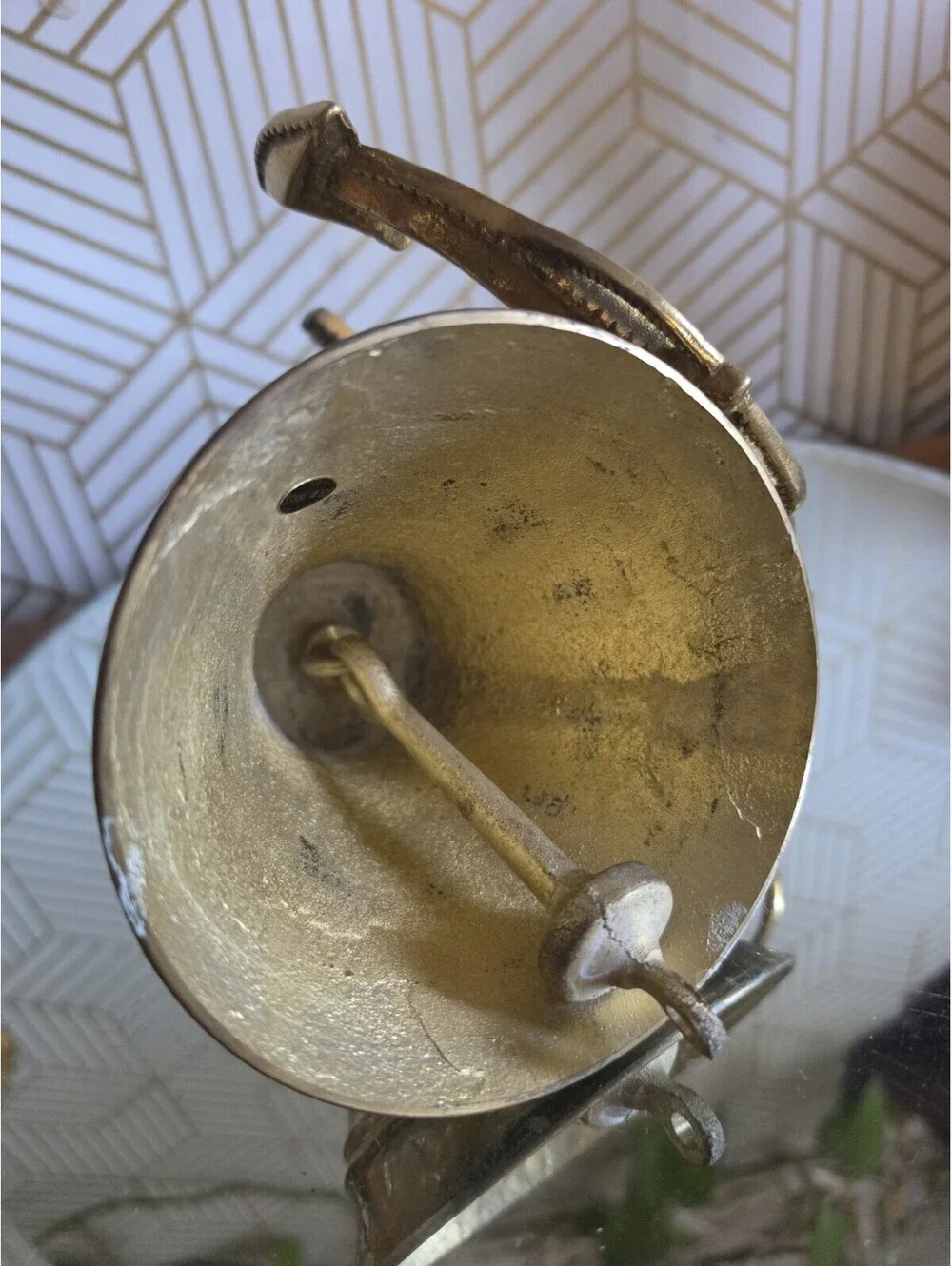 Vintage Brass Anchor Bell Ship Style Wall Mountable Nautical Decor